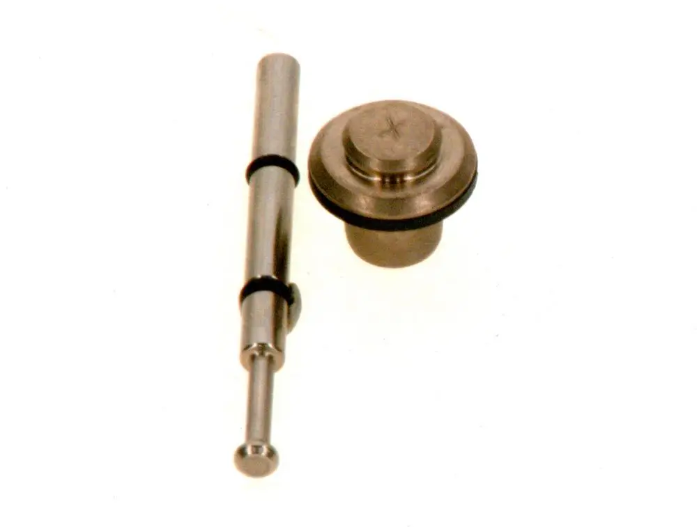 BOSCH Gasventil, bestehend aus einem zylindrischen Teil mit einem Endstück und einem runden, flachen Ventilkörper, beide aus Metall gefertigt.